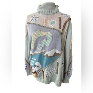 J Two New York collectibles by Terri Vintage Arctic Animal Scenic Turtleneck